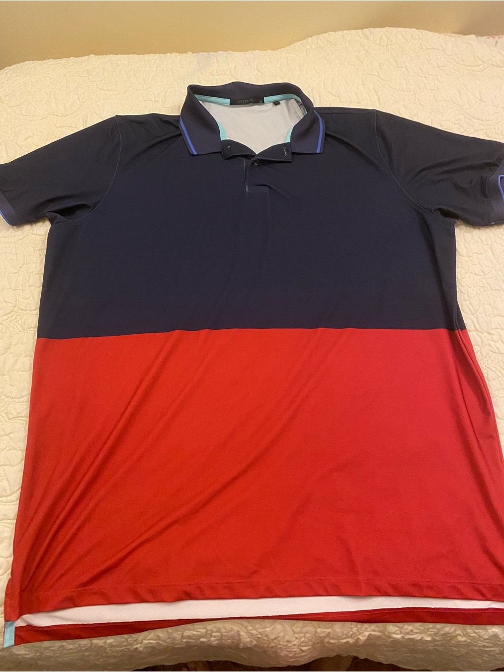 Greyson Navy Polo with Light Blue Trim